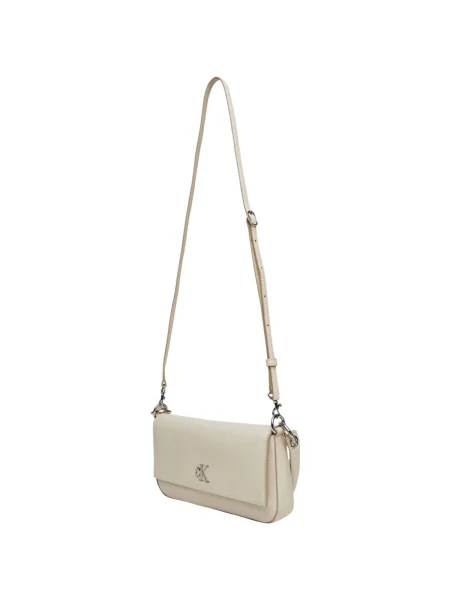 Calvin Klein Geantă Minimal Monogram Shoulder Pouch Écru bej