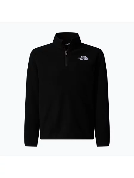 Gyermek polár pulóver The North Face Teen Glacier Zip fekete. Méret: fekete
