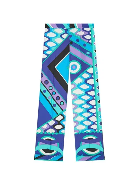 Pantaloni Pucci cu imagine cu imprimeu geometric albastru