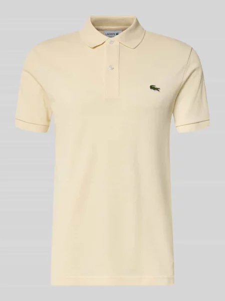 Koszulka polo o kroju slim fit z czystej bawełny Lacoste beżowa