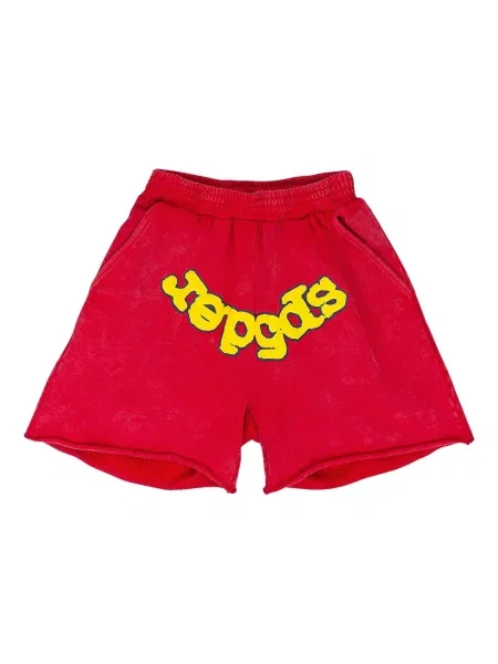 Pantaloni scurți Sp5der cu imagine roșu