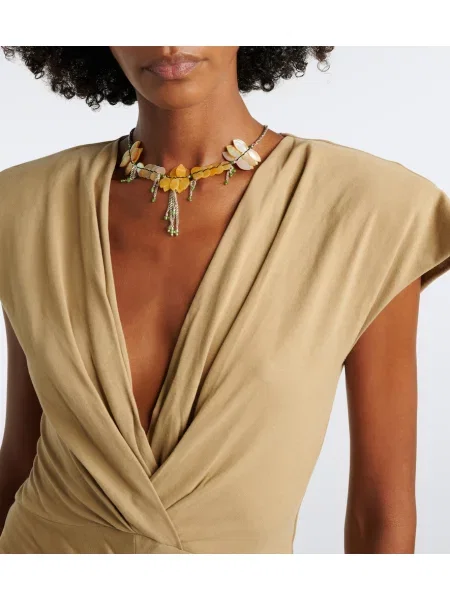 Rochie midi Isabel Marant din jerseu bej
