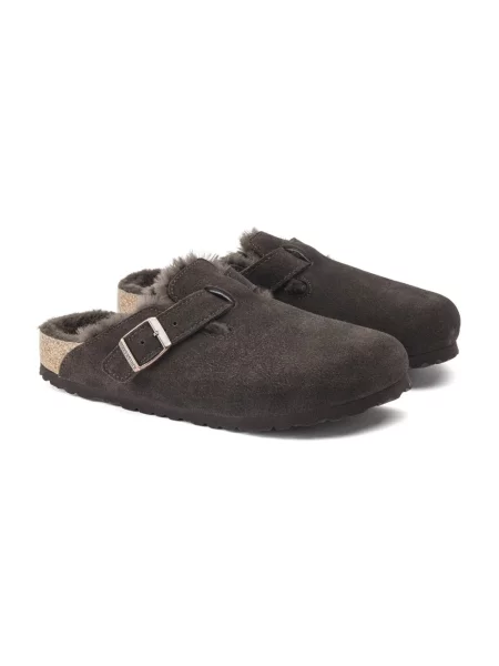 Klapki Birkenstock skórzane brązowe