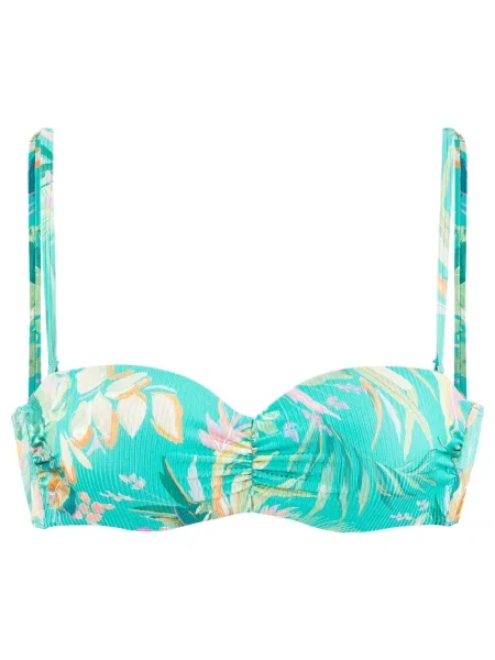VENICE BEACH Sutien costum de baie turcoaz / verde pastel / portocaliu alb
