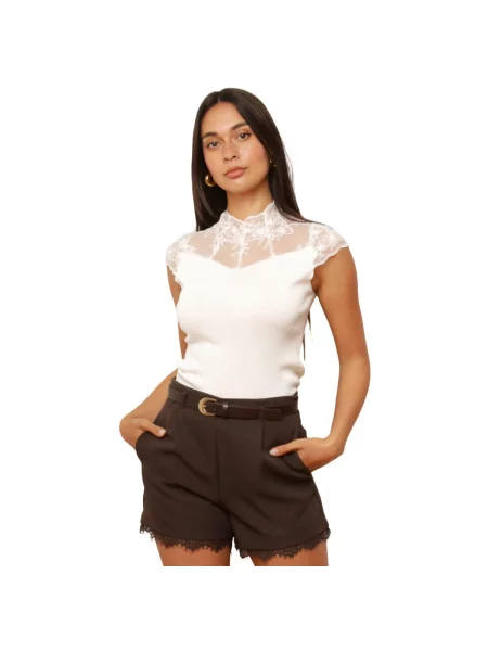 Top La Modeuse alb