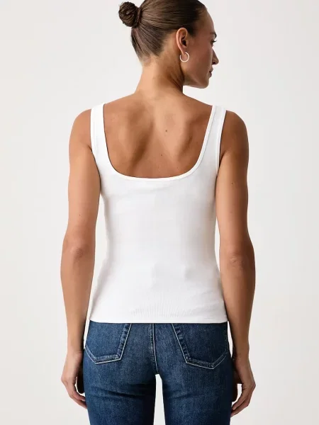 Top Calvin Klein Jeans brez rokavov bela