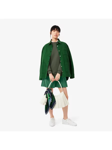 Lacoste Plisowana Sukienka Dresowa zielona