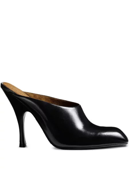 Papuci tip mules Khaite din piele negru