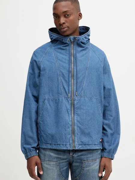 Tommy Jeans geacă jeans bleumarin de tranziție oversize