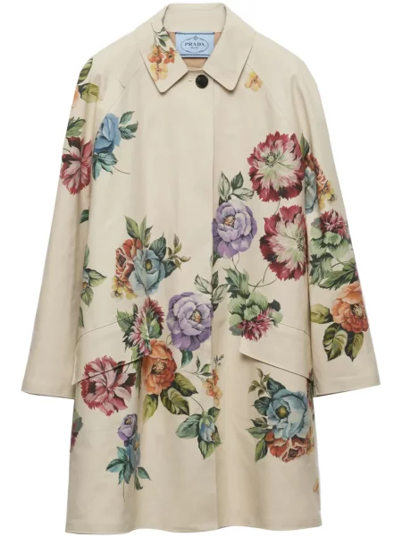Palton Prada cu model floral cu imagine