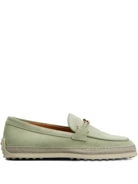 Pantofi loafer Tod's din piele de căprioară verde
