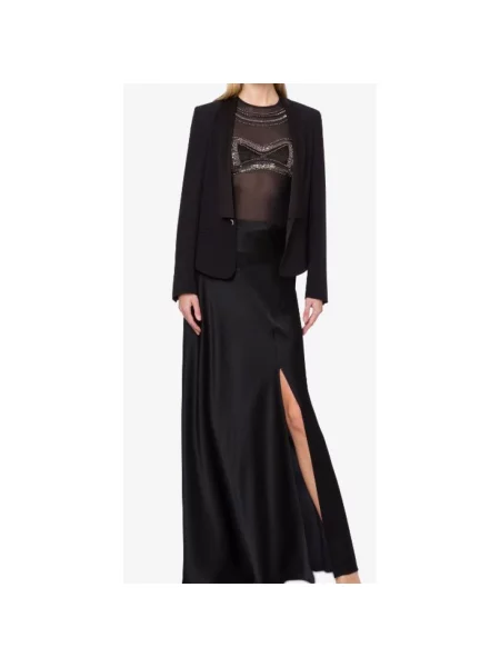 Satynowa marynarka Alberta Ferretti czarna