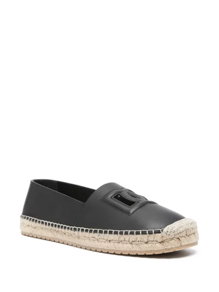 Iš natūralios odos espadrilės Dolce & Gabbana juoda
