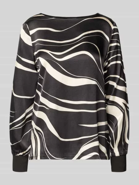 Bluzka o kroju relaxed fit z czystej S.oliver Black Label czarna