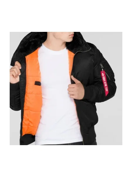 Pánska bunda Alpha Industries Hooded Bomber black čierna