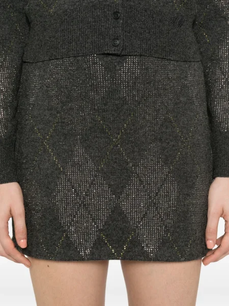 Fustă Alexander Wang cu model argyle gri