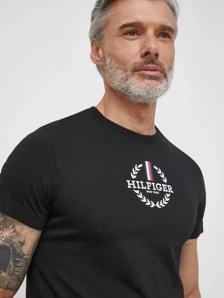 TOMMY HILFIGER Póló tengerészkék / piros / fekete / fehér