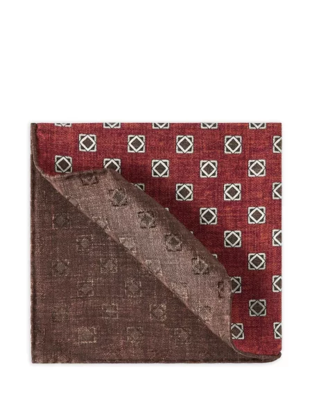Cravată Brunello Cucinelli de mătase cu imprimeu geometric roșu
