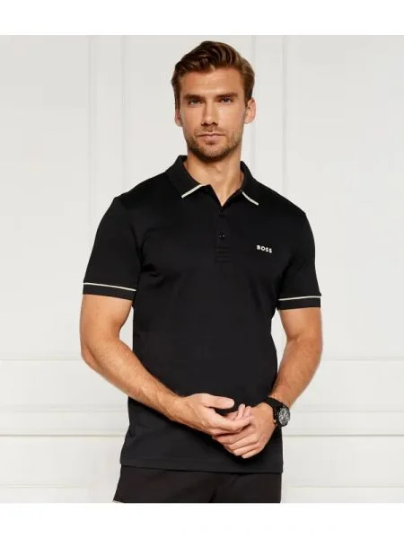 BOSS GREEN Polo Paule negru