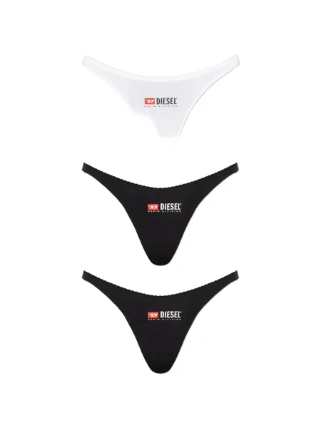 Chiloți tanga Diesel stretch cu autograf negru