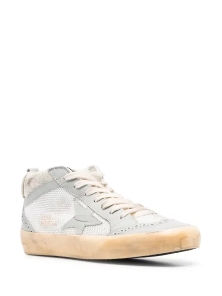 Nėriniuotos sportbačiai Golden Goose Mid Star su raišteliais balta