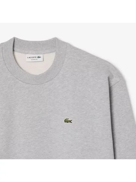 Lacoste Bluza Z Bawełnianej Dresówki szara