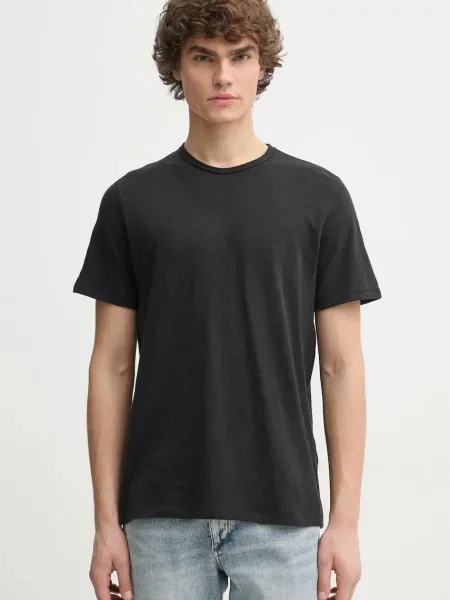 Тениска Rag & Bone с изчистен дизайн черно