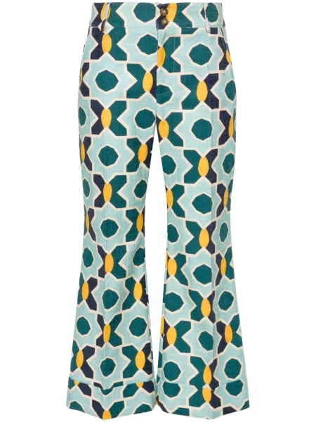 Pantaloni La Doublej din jacard albastru