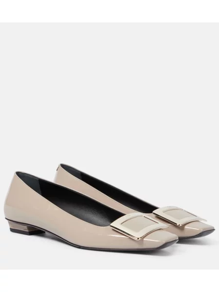 Balerini Roger Vivier din piele gri