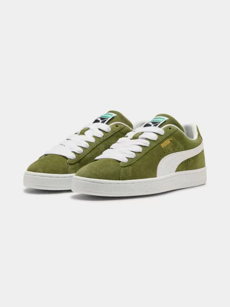 Замшевые классические кеды Puma зеленые