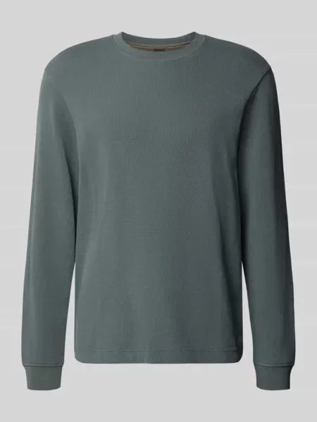 Bluzka z długim rękawem o kroju regular fit z mieszanki bawełny model We_Tempest' Boss Orange