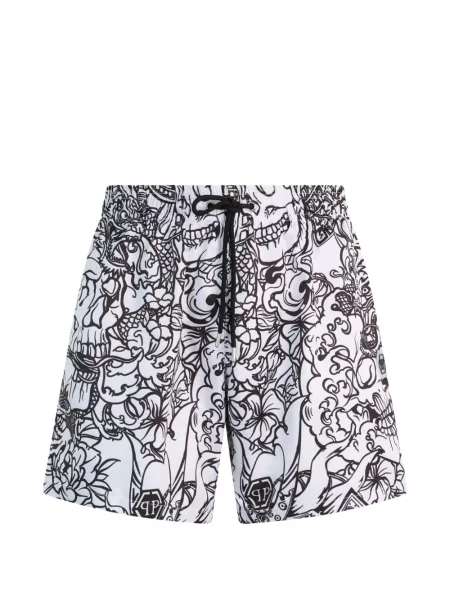 Slip de baie Philipp Plein alb