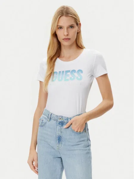 Guess Marškinėliai Regular Fit balta