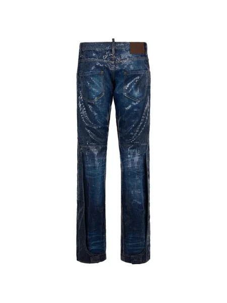 Džíny Dsquared2 s flitry modré