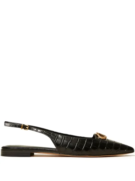 Papuci tip mules Twinset cu imagine slingback negru