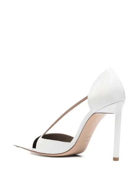 Pantofi cu toc Tom Ford cu cataramă alb