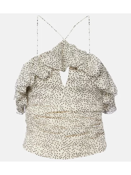 Top Marant Etoile cu gât halter alb
