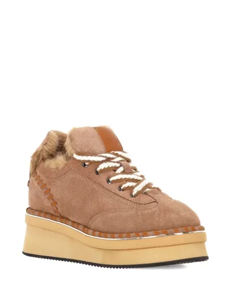 Sneakerși Elvio Zanon cu platformă maro