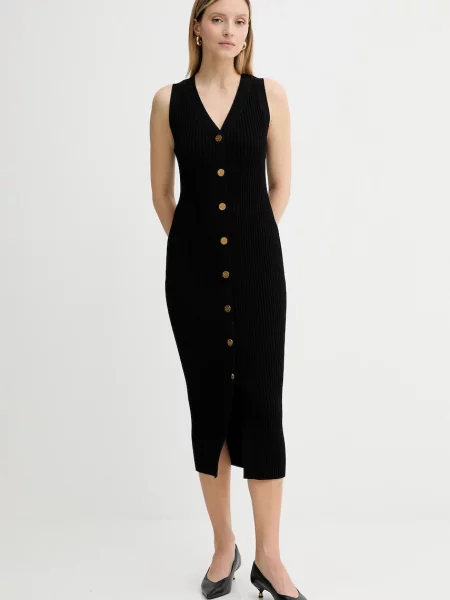 MICHAEL Michael Kors rochie midi mulată negru