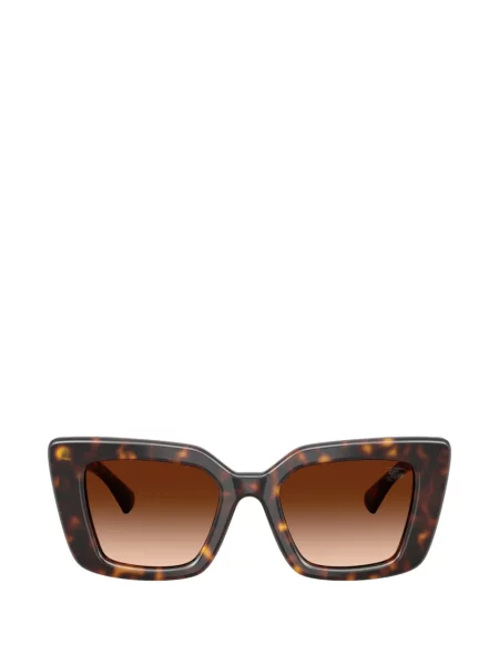 Ochelari de soare Burberry Eyewear cu imprimeu geometric cu autograf maro