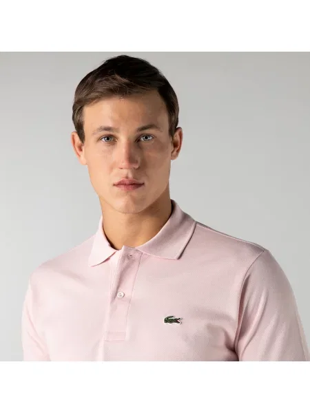 Lacoste Koszulka Polo Oryginał Petit Piqué różowa