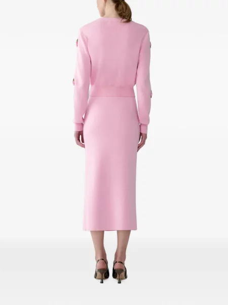 Fustă midi Carolina Herrera cu model floral roz