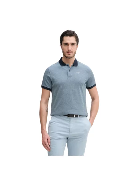 Koszulka polo Barbour z krótkim rękawem niebieska