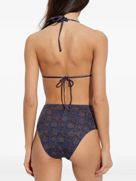 Top Matteau cu imagine cu model paisley albastru