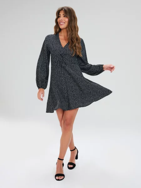 Міні-сукня в горошок різнобарвний