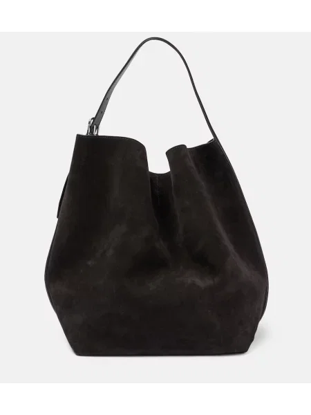 Geantă Toteme din piele de căprioară maro