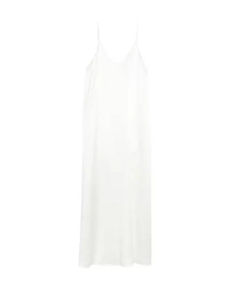 Rochie midi Lisa Yang cu decolteu în V până la genunchi de costum alb