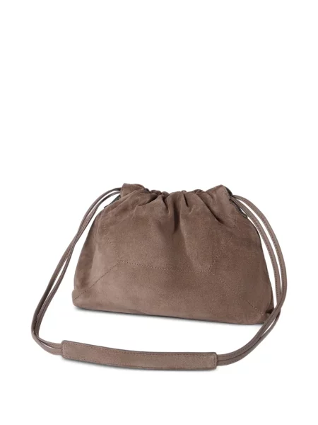 Body Brunello Cucinelli din piele de căprioară maro