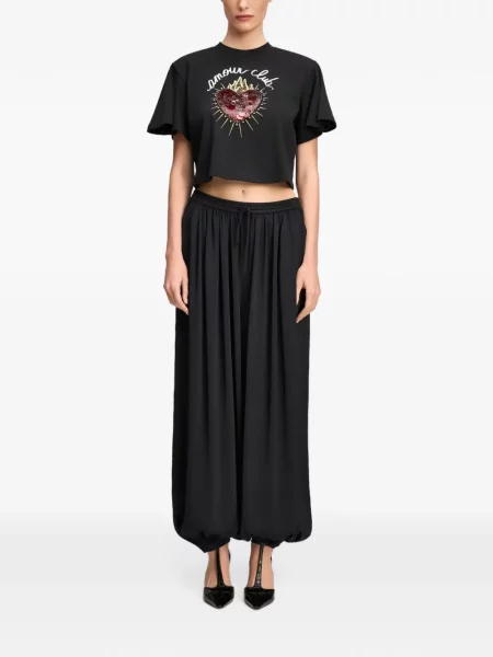 Decupat tricou Cinq A Sept cu paiete negru