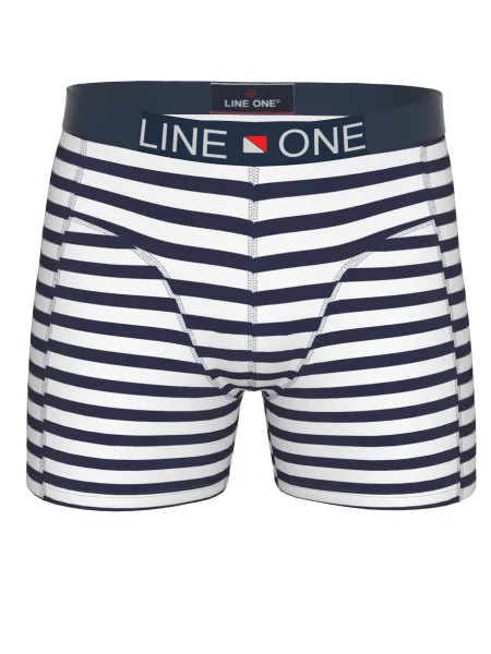 Line One Boxerky Herren Boxershorts aus Baumwolle námořnická modř bílá